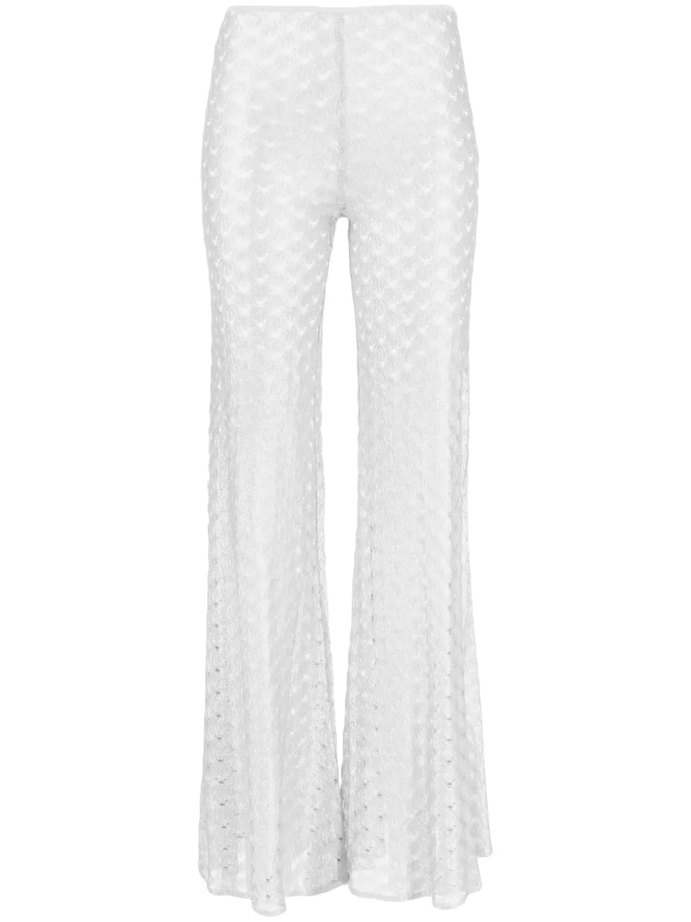 Zigzag-Woven Flared Trousers