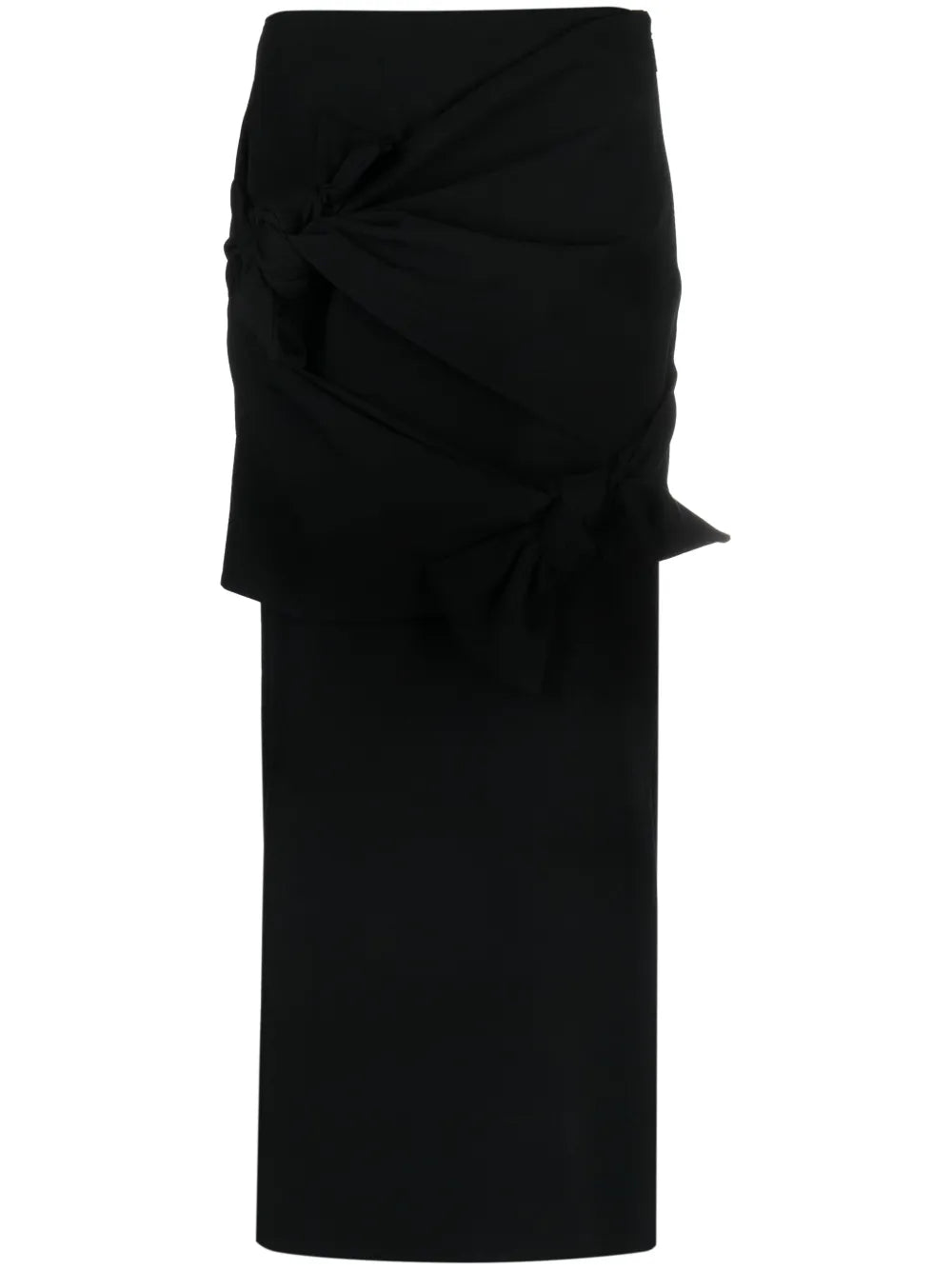 Knot-Detail A-Line Midi Skirt