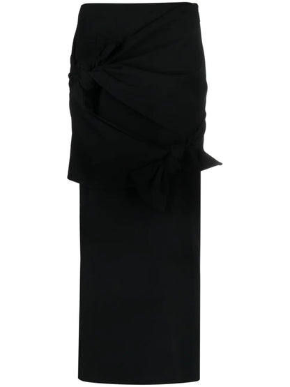Knot-Detail A-Line Midi Skirt