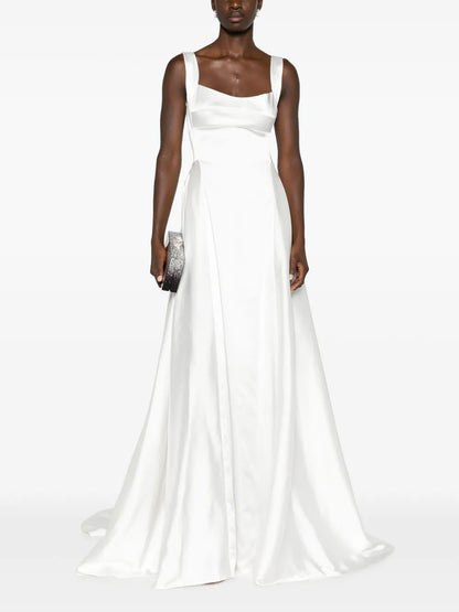 V-Back Satin Gown