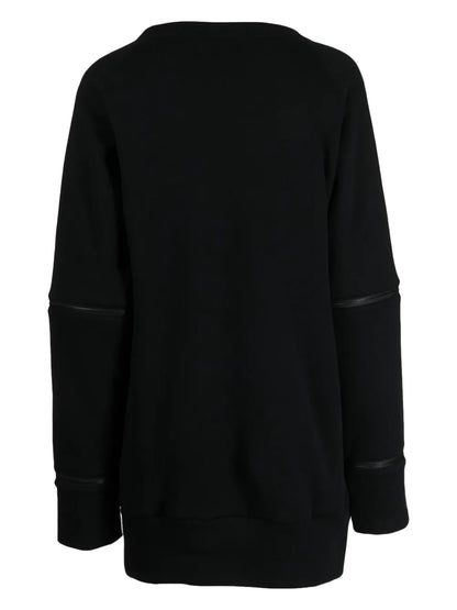 Zip-Detail Cotton Sweatshirt