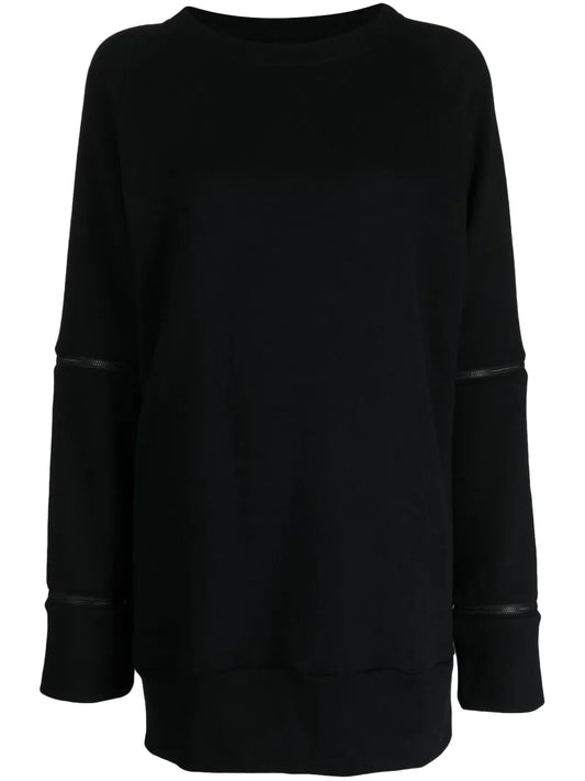 Zip-Detail Cotton Sweatshirt