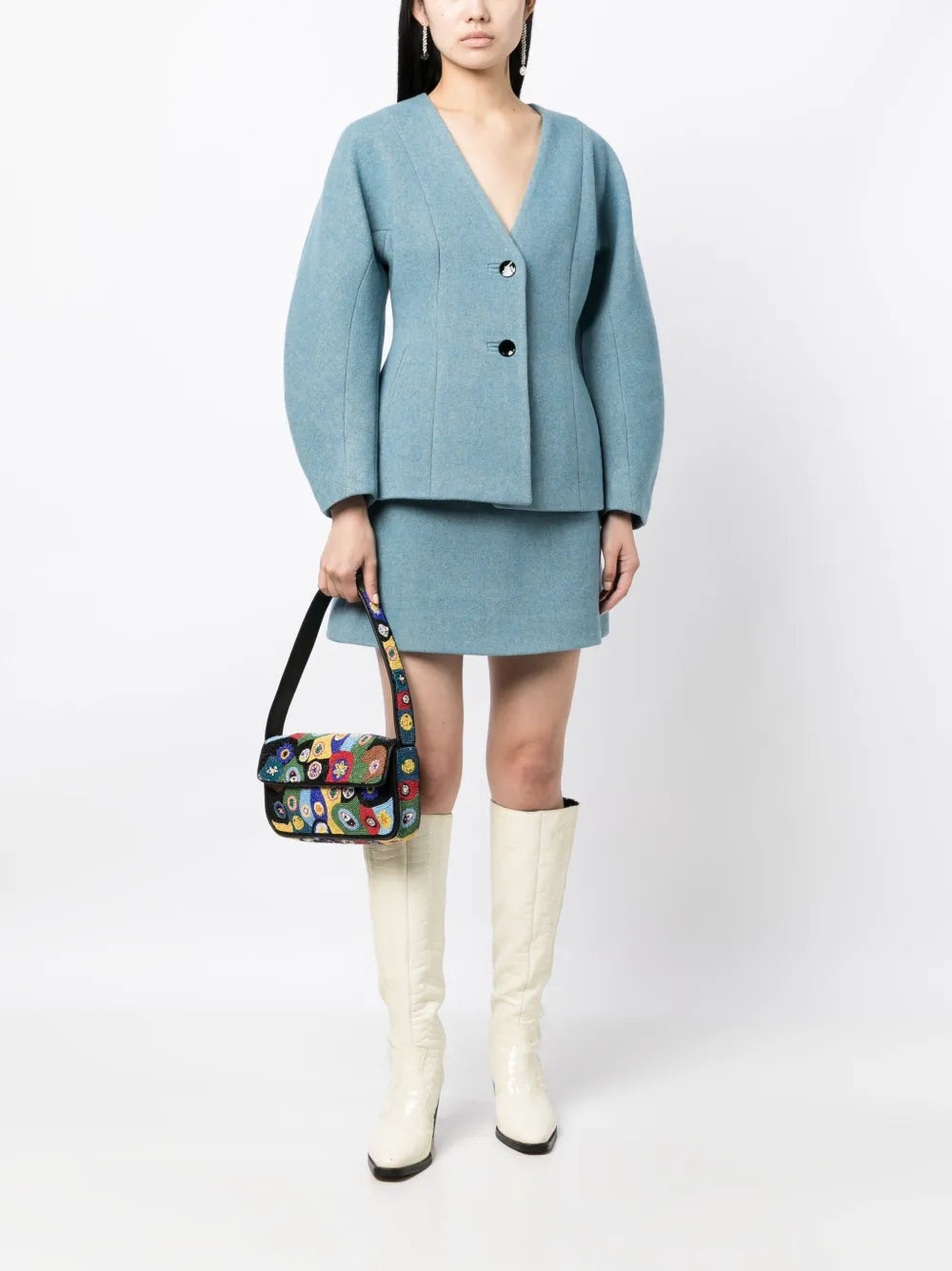 Recycled Wool-Blend Miniskirt