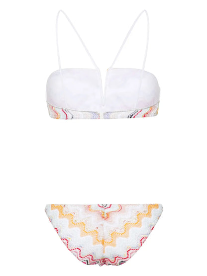 Wave Knitted V-Wire Bikini Top