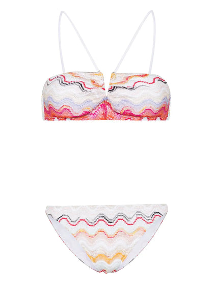Wave Knitted V-Wire Bikini Top