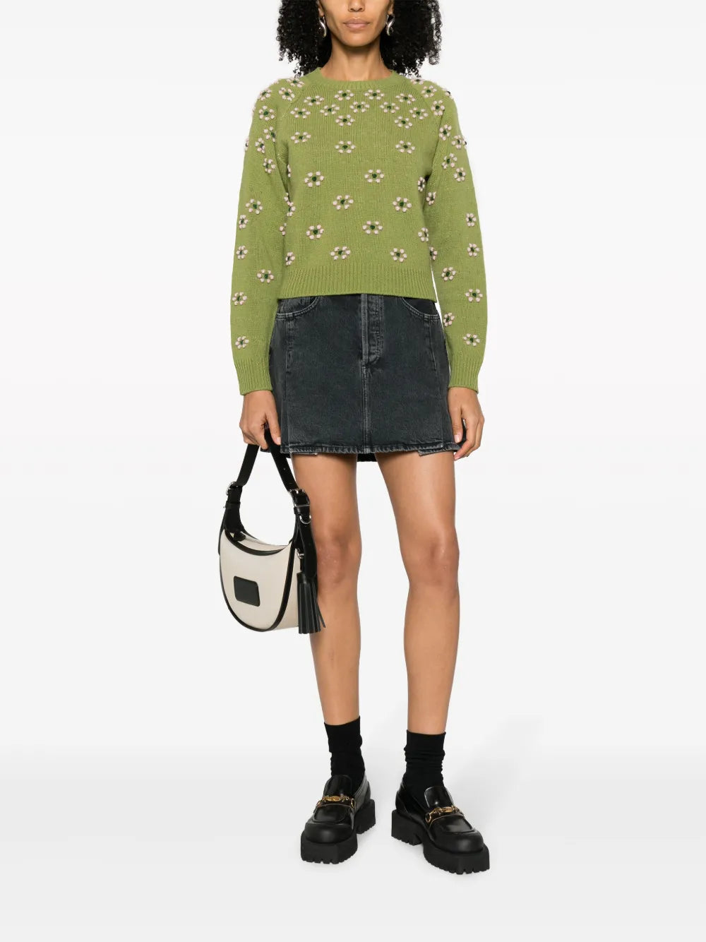 Floral-Embroidered Wool Jumper