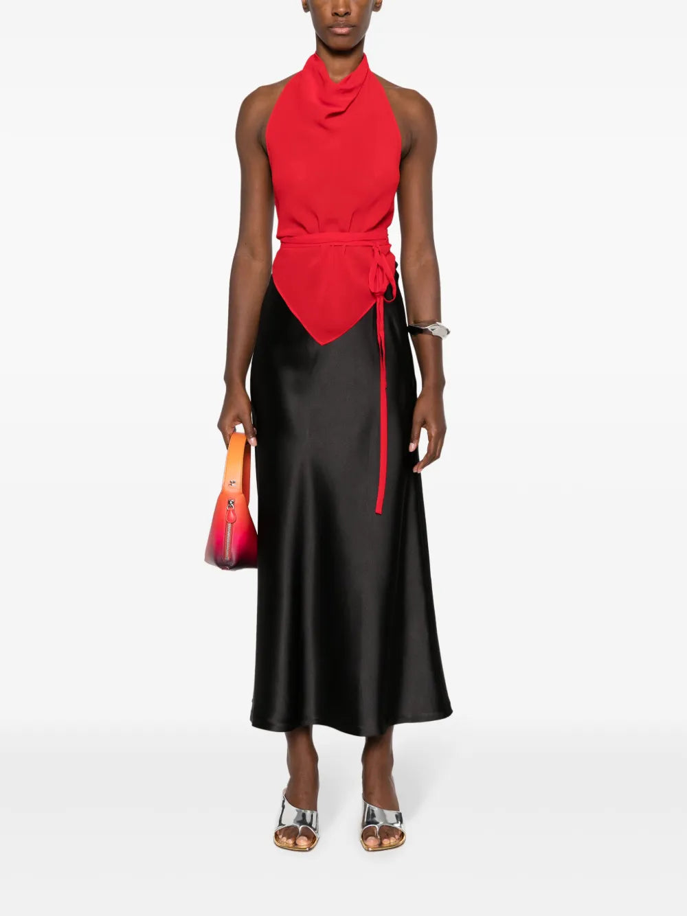 A-Line Satin Maxi Skirt