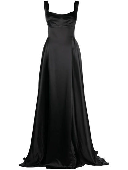 V-Back Satin Gown
