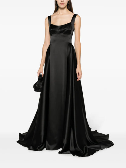 V-Back Satin Gown
