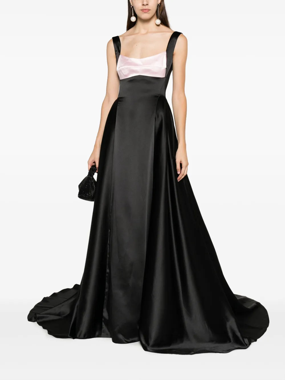 Colourblock Satin Gown