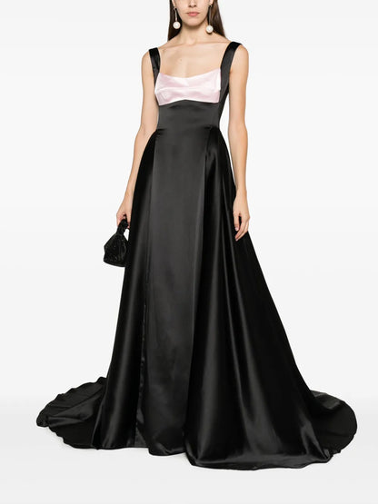 Colourblock Satin Gown