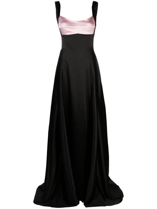 Colourblock Satin Gown