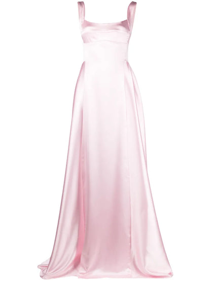 V-Back Satin Gown