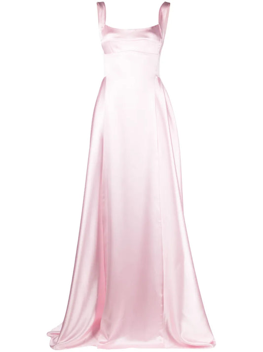V-Back Satin Gown
