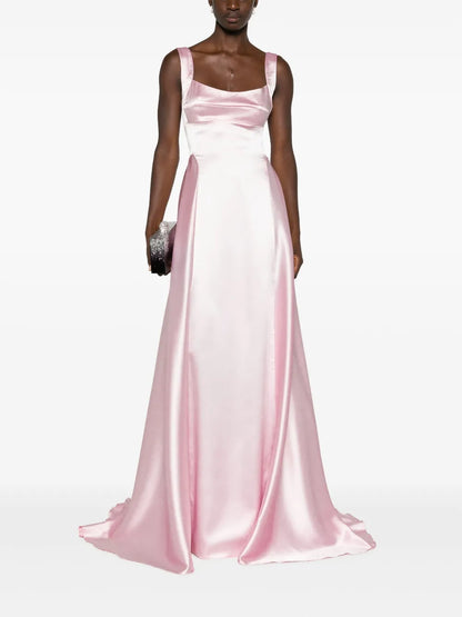 V-Back Satin Gown