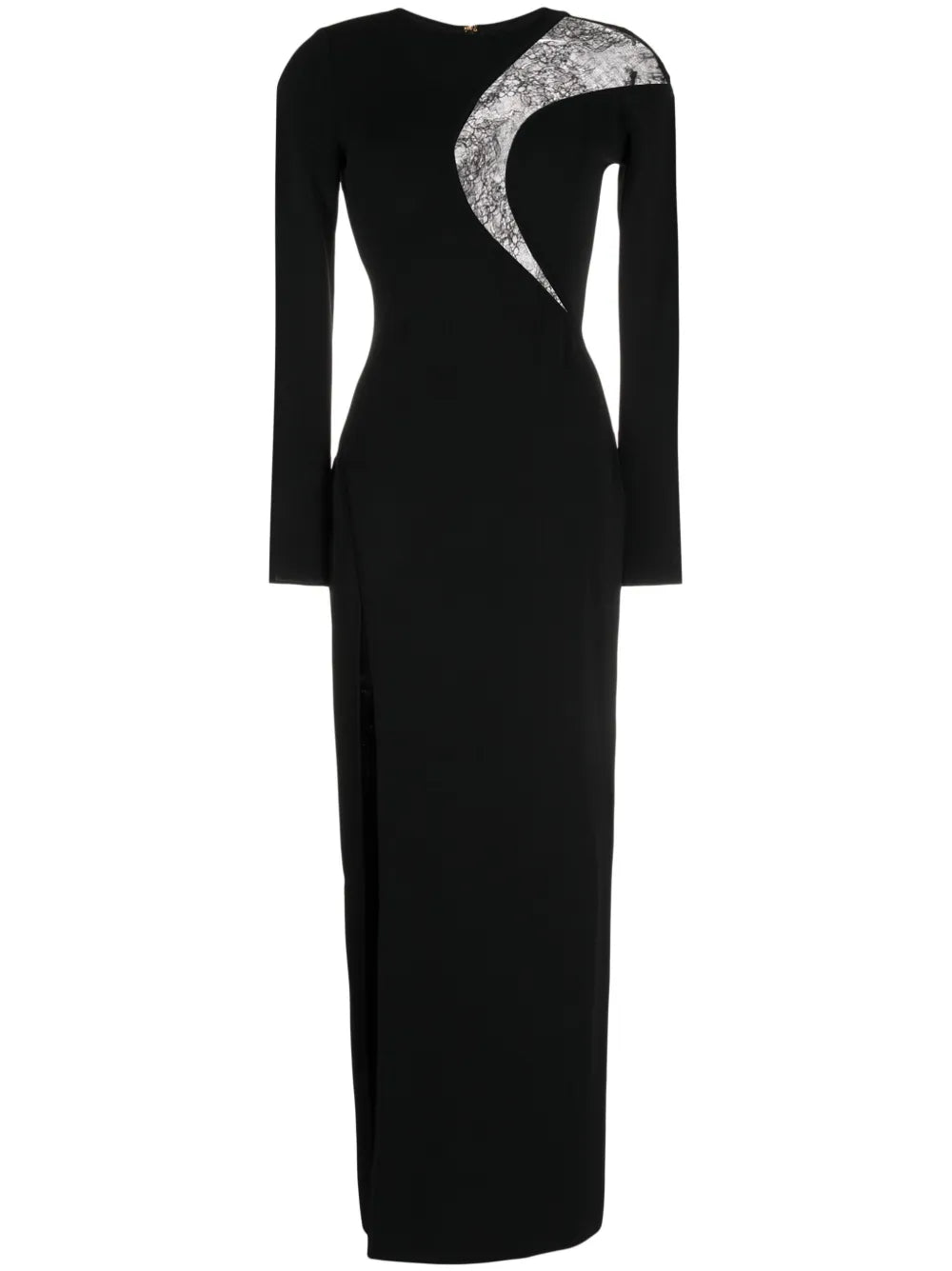 Lace-Detail Knitted Maxi Dress