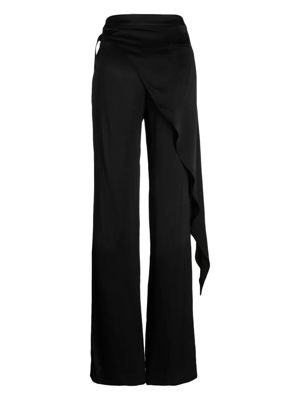 Scarf-Detail Pressed-Crease Trousers