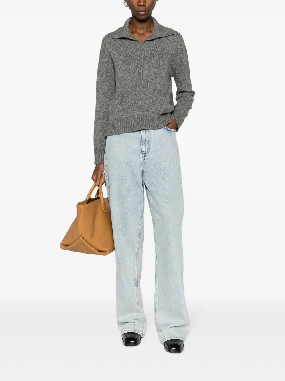 V-Neck Fine-Knit Jumper