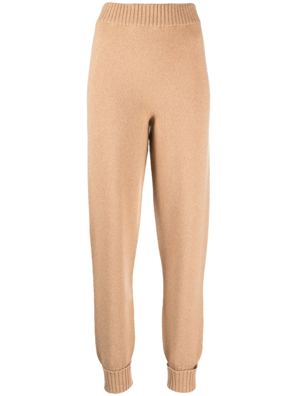 Elasticated-Waist Ribbed-Knit Track Pants