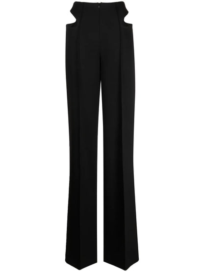 Cut Out-Detail Straight-Leg Trousers