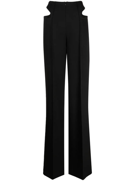 Cut Out-Detail Straight-Leg Trousers