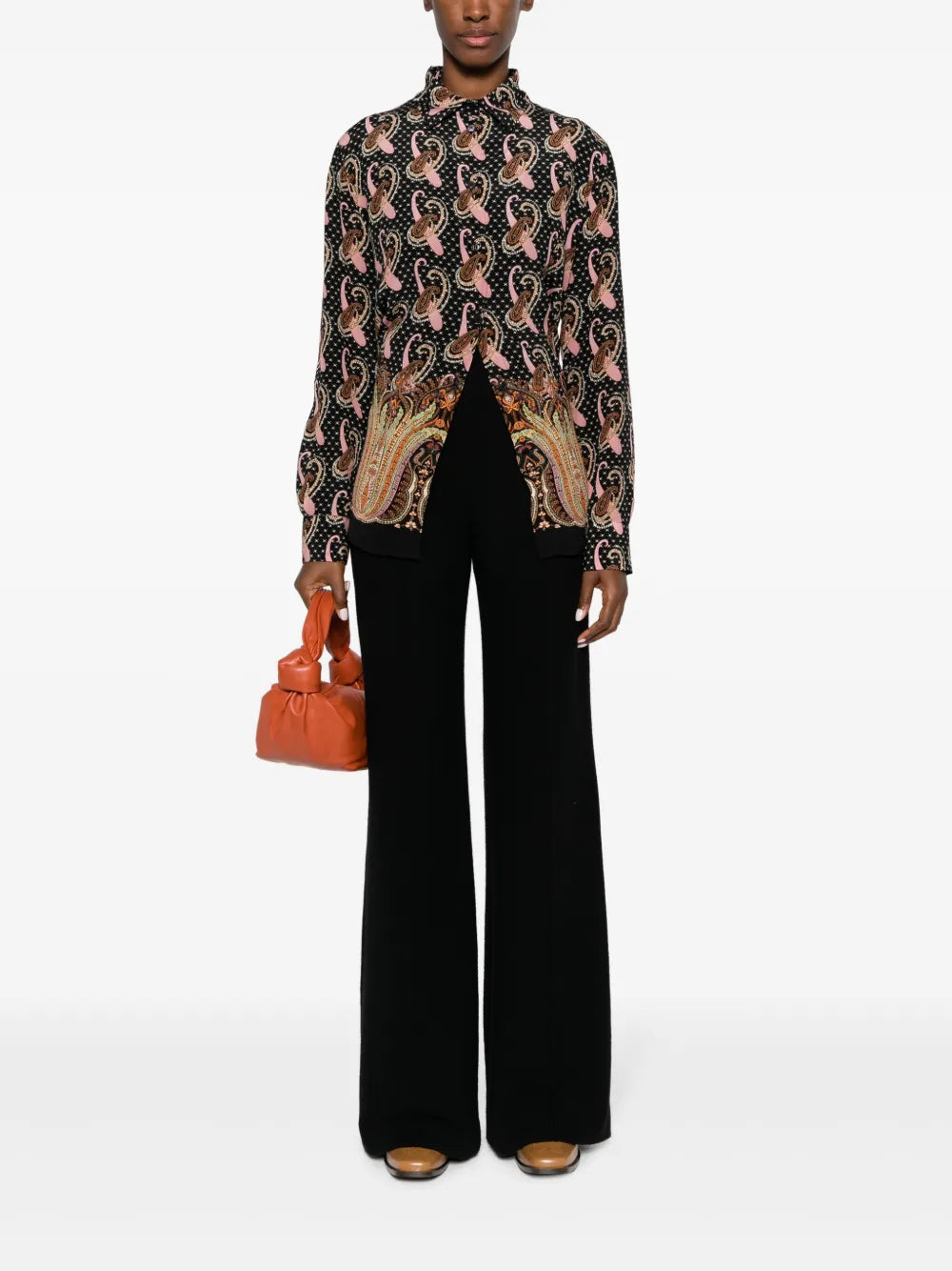 Paisley-Print Silk Shirt
