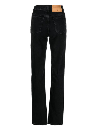 Logo-Patch Straight-Leg Jeans
