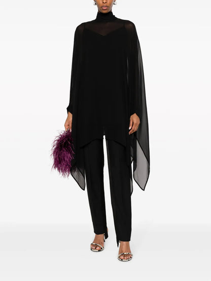 Funnel-Neck Silk Tunic