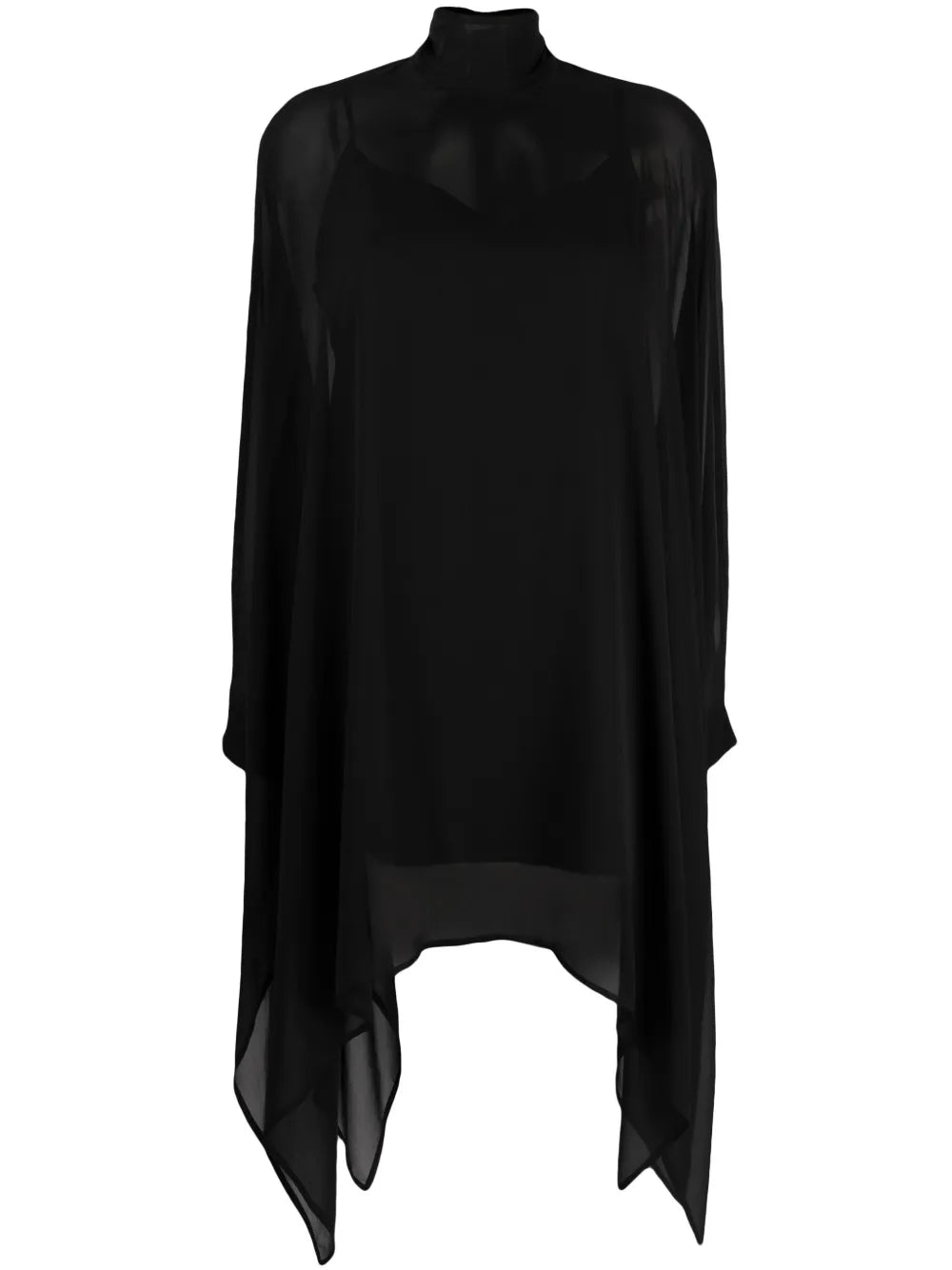 Funnel-Neck Silk Tunic