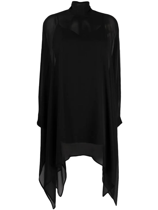 Funnel-Neck Silk Tunic