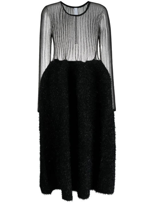 Semi-Sheer Midi Dress
