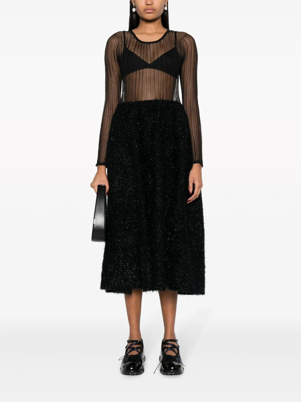 Semi-Sheer Midi Dress