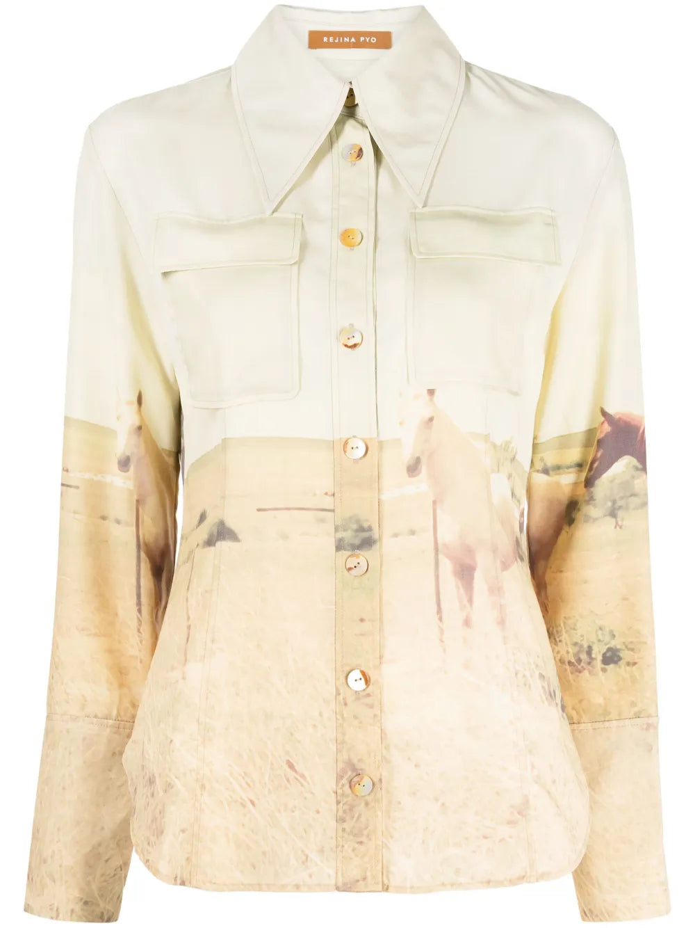 Camille Horse-Print Shirt