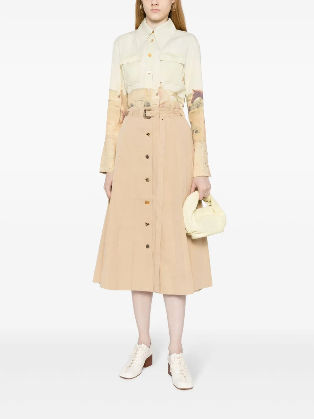 Noor Pleated Midi Skirt