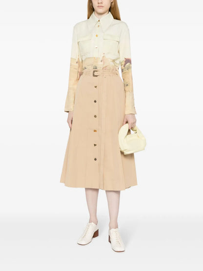 Noor Pleated Midi Skirt