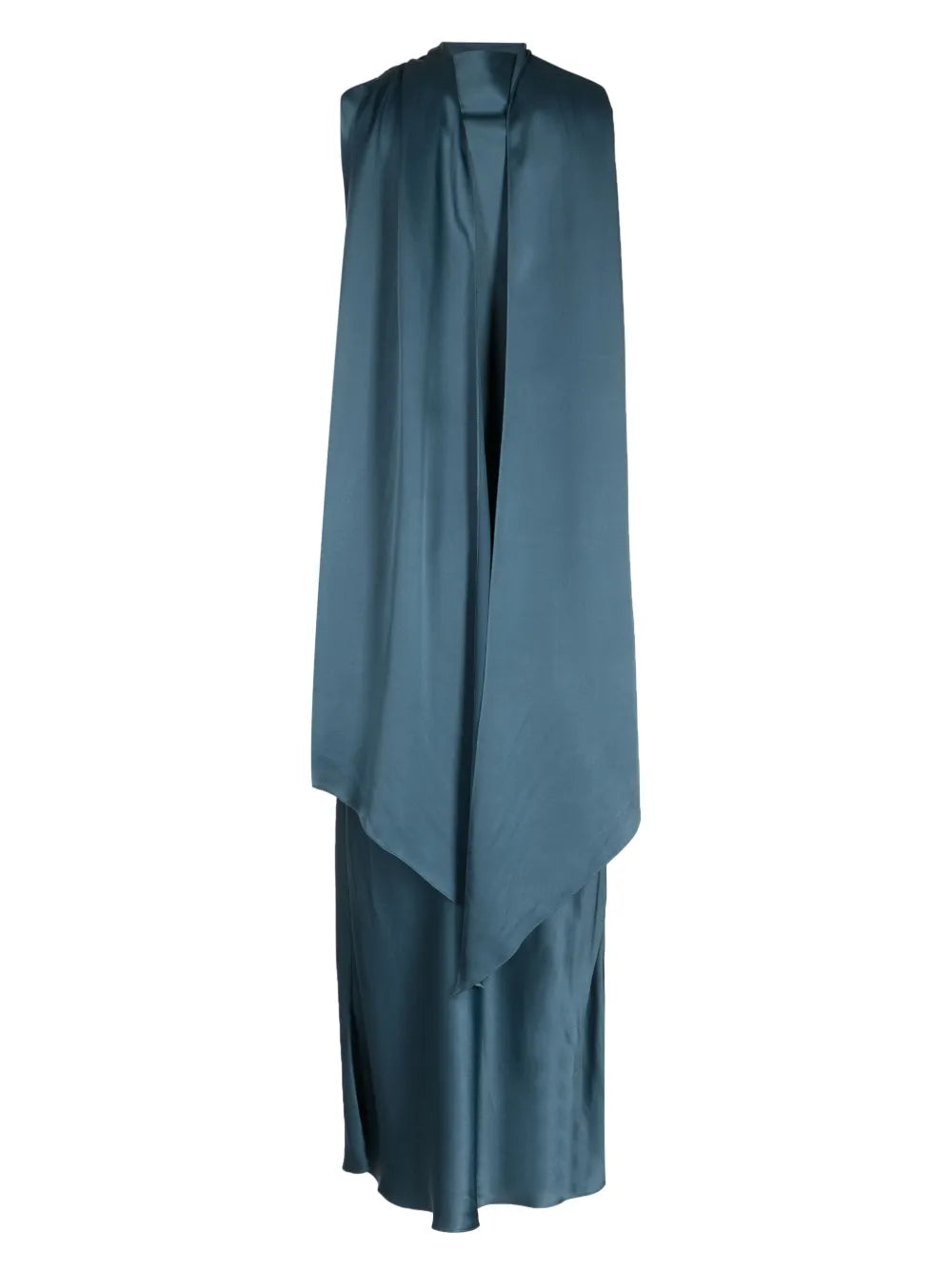Draped Scarf-Detail Midi Dress