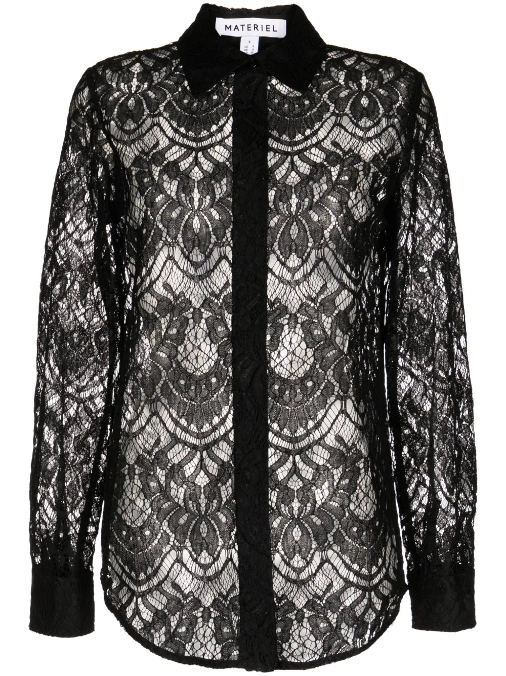 Lace-Detail Long Sleeve Shirt