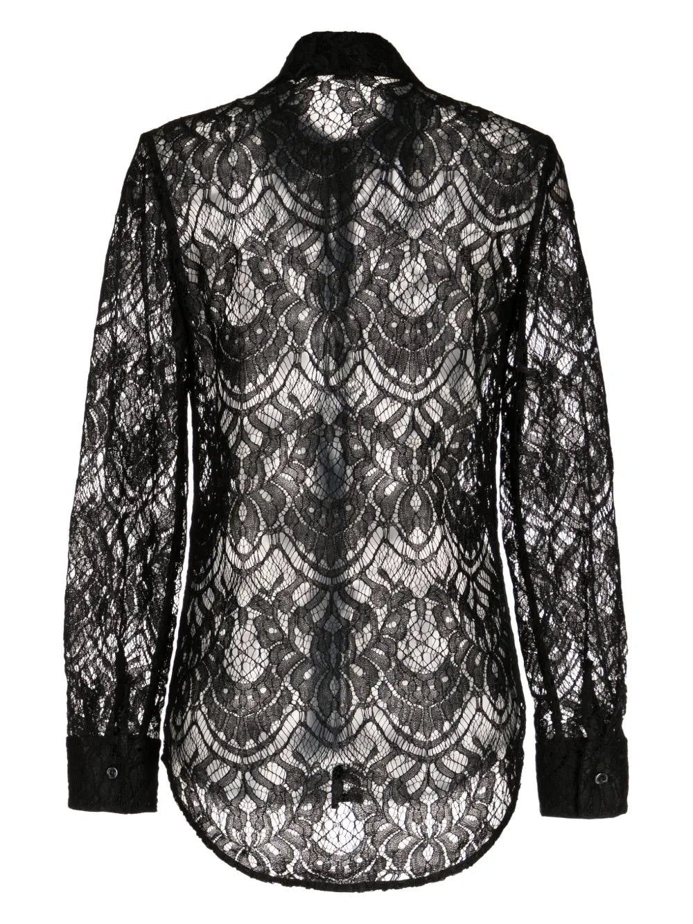 Lace-Detail Long Sleeve Shirt