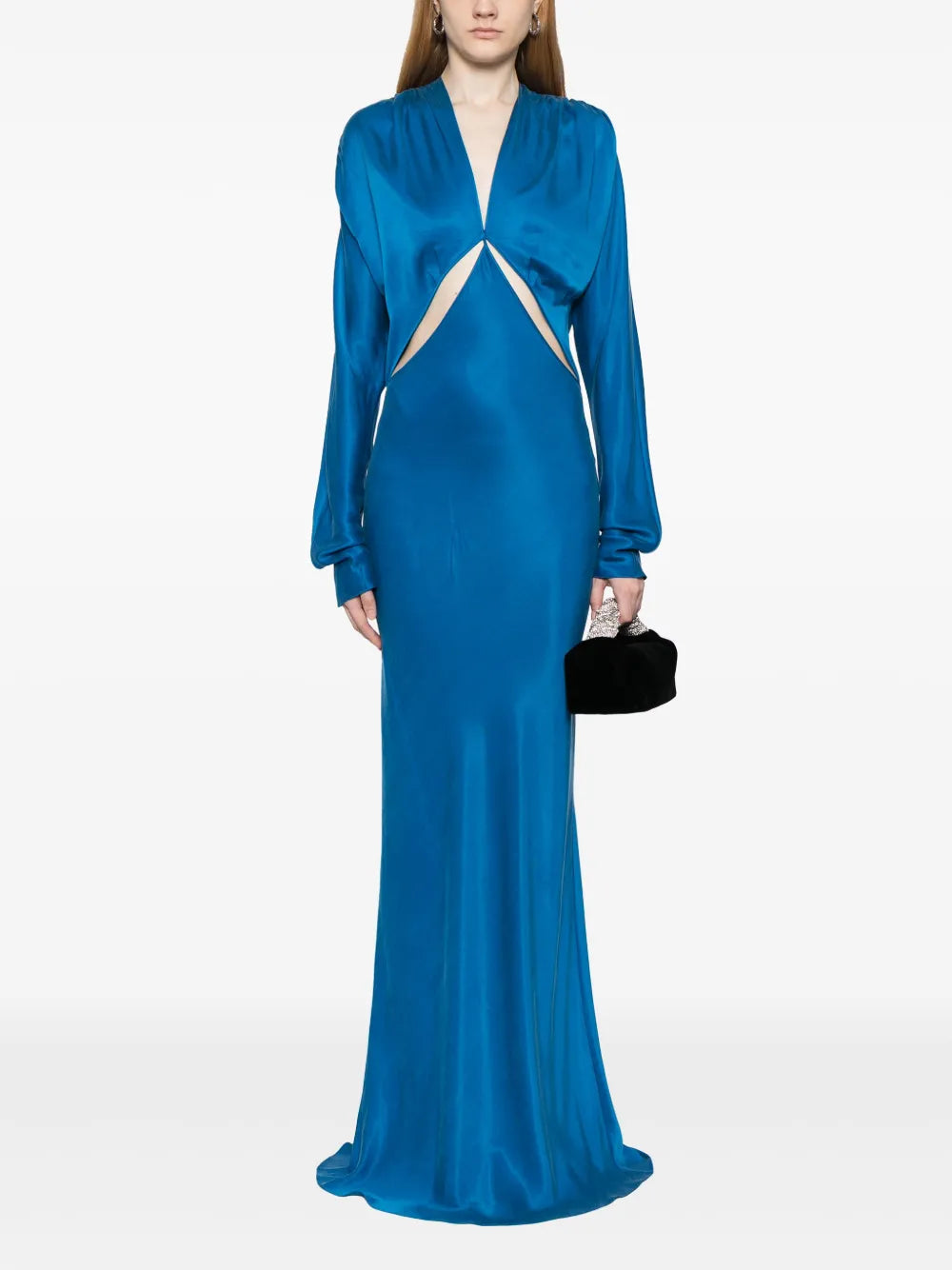 Cut Out-Detail Satin Maxi Dress