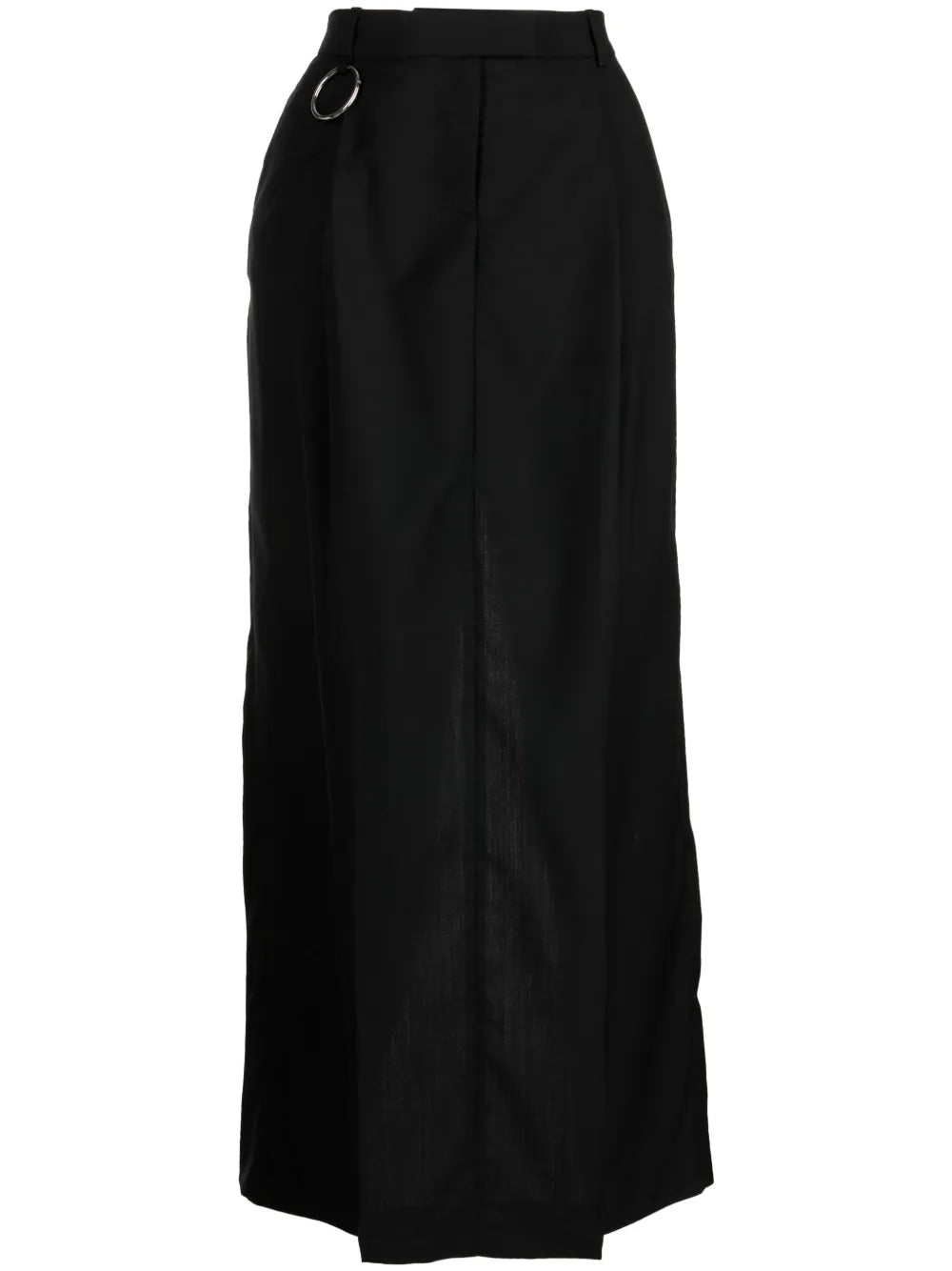 Pleat-Detail Wool Maxi Skirt