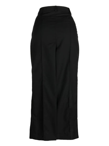 Pleat-Detail Wool Maxi Skirt