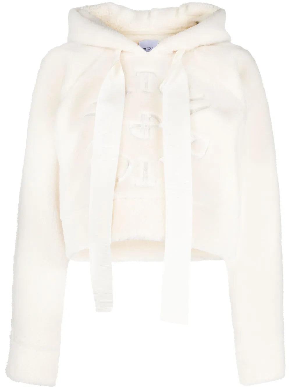 Medallion-Embroidered Faux-Shearling Hoodie