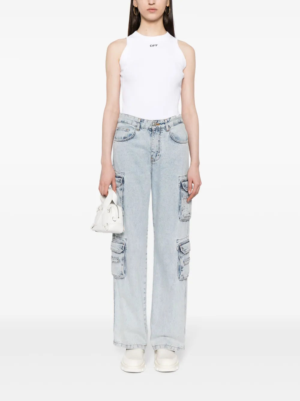 Embroidered-Logo Ribbed Tank Top