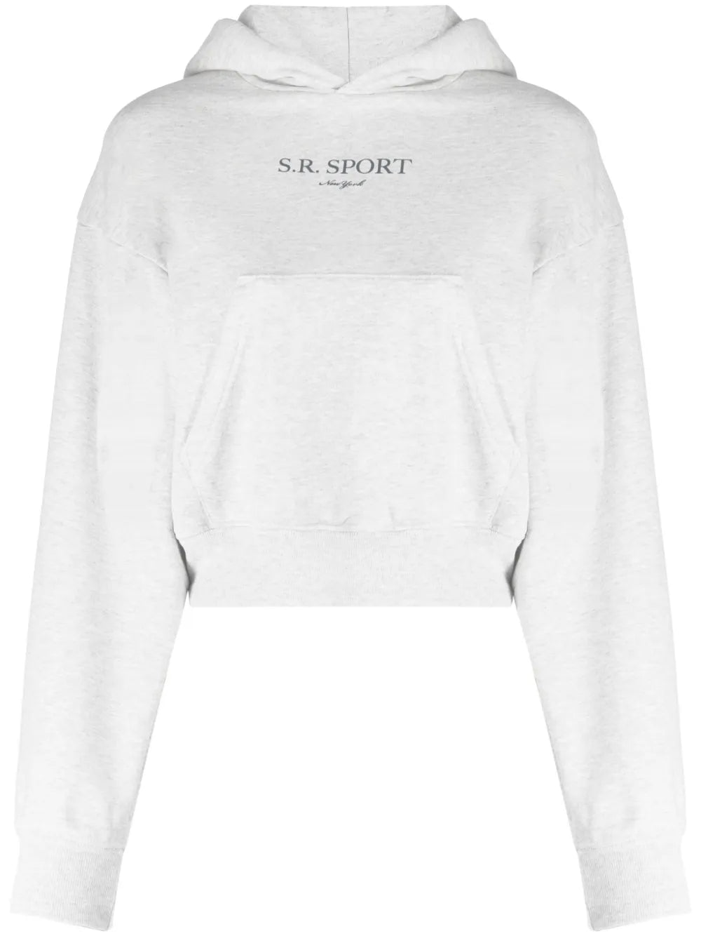 Slogan-Print Mélange-Effect Hoodie
