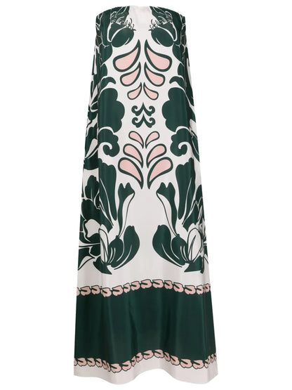 Graphic-Print Silk Dress