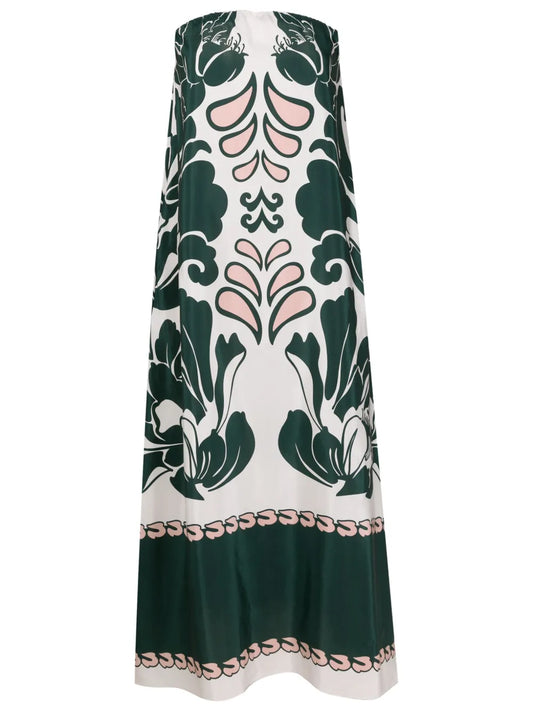 Graphic-Print Silk Dress
