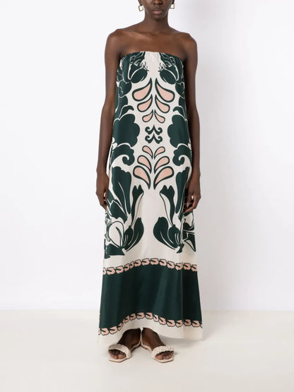 Graphic-Print Silk Dress