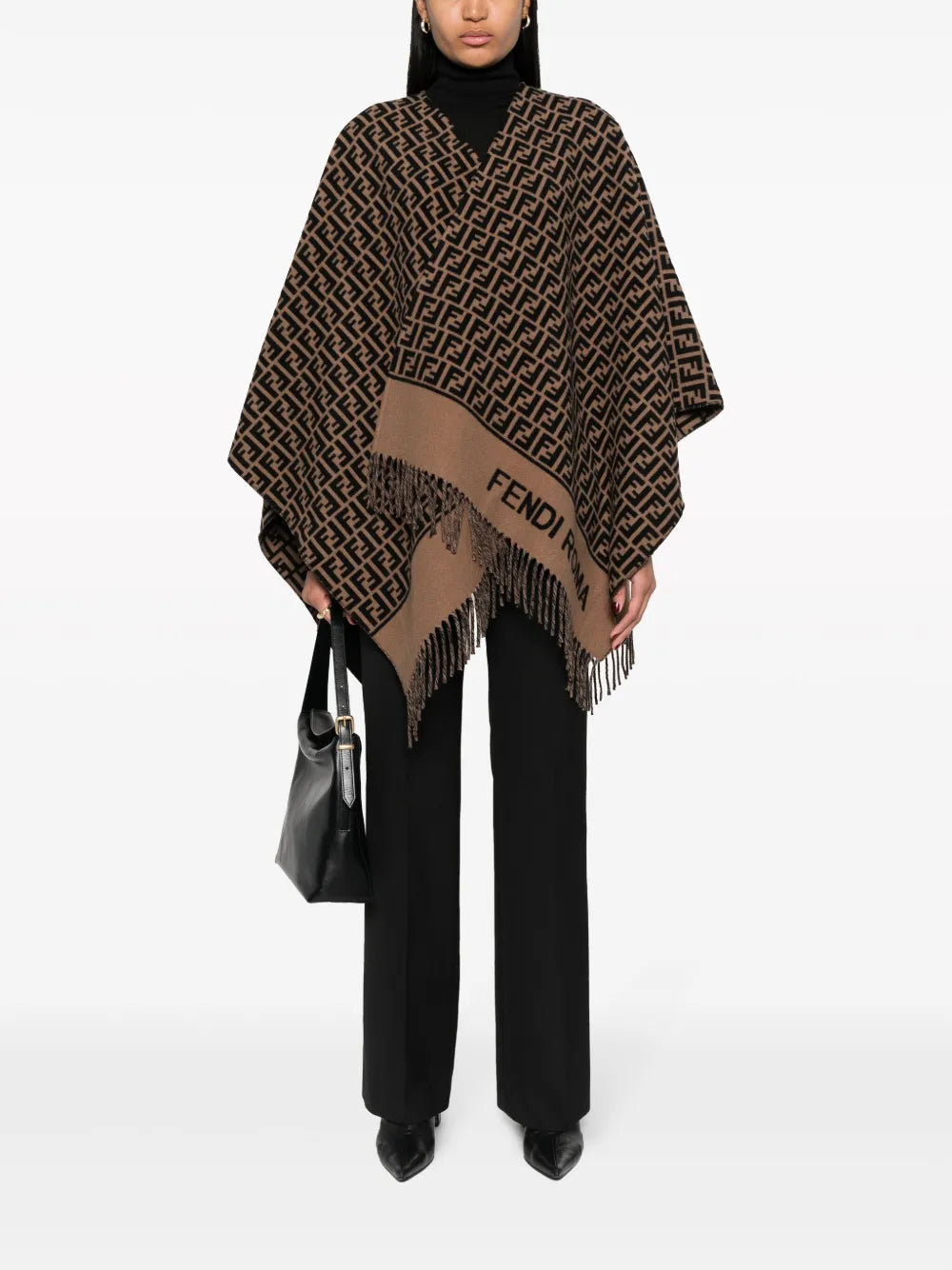 Ff-Logo Print Poncho