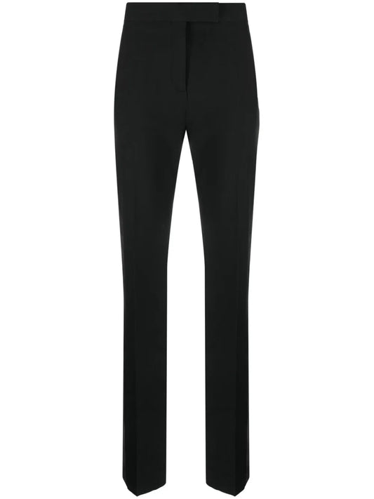 Straight-Leg Silk-Blend Trousers