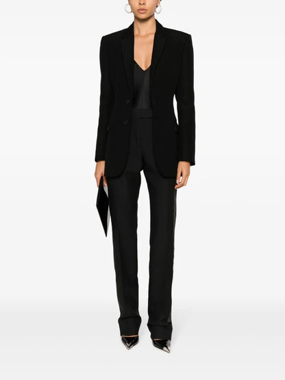 Straight-Leg Silk-Blend Trousers